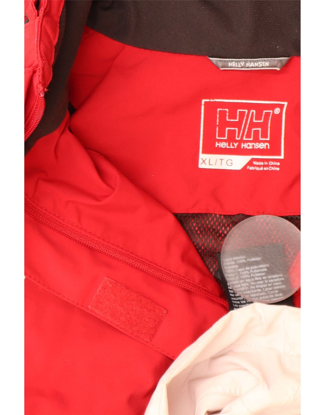 HELLY HANSEN Veste de pluie à capuche pour femme UK 18 XL Rouge Colorblock Polyester