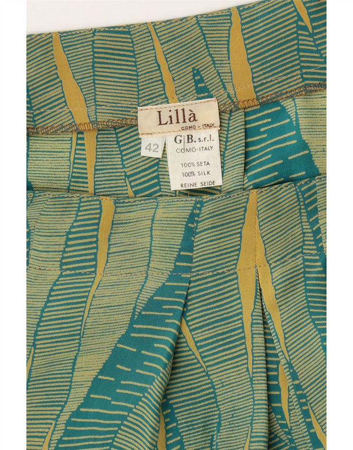 Lilla Jupe portefeuille plissée pour femme IT 42 Medium W29 Soie géométrique verte