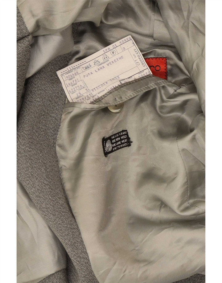 Ungaro Veste Blazer 2 Boutons Homme IT 50 Large Gris Laine