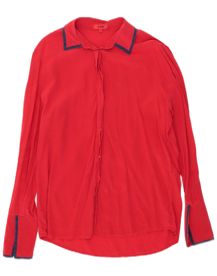 Hugo Boss Chemise Femme EU 38 Soie Rouge Moyen