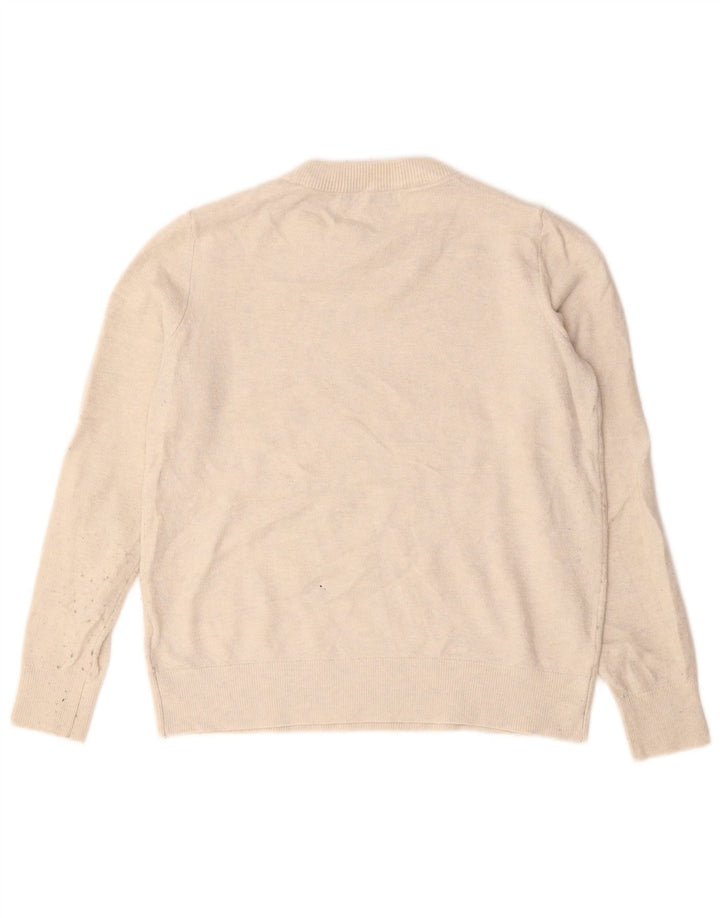 Marks & Spencer Pull à col rond pour femme UK 10 Petit Polyester Beige