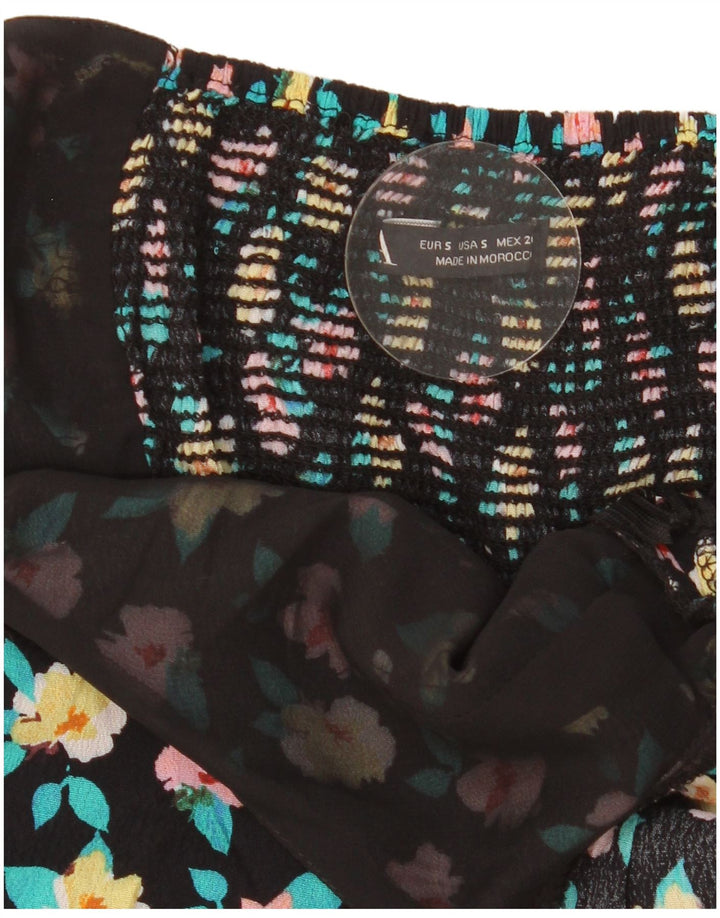 Zara Combishort Femme UK 8 Petit Noir Floral