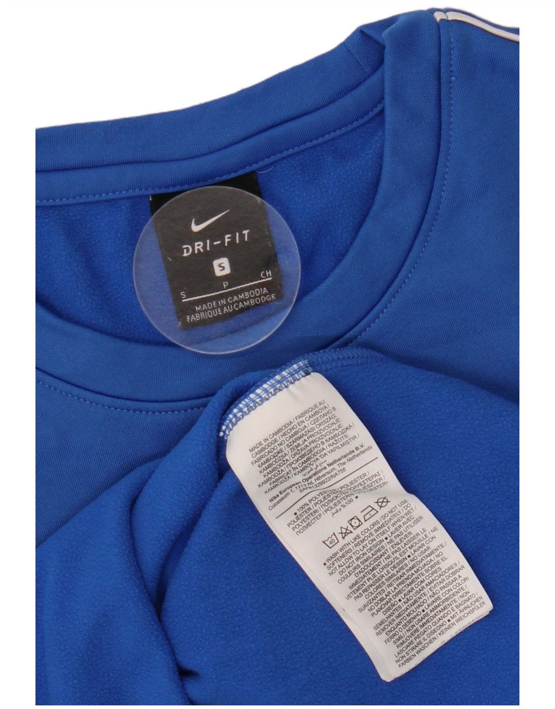 NIKE Haut Dri Fit à manches longues pour hommes, petit bleu, polyester