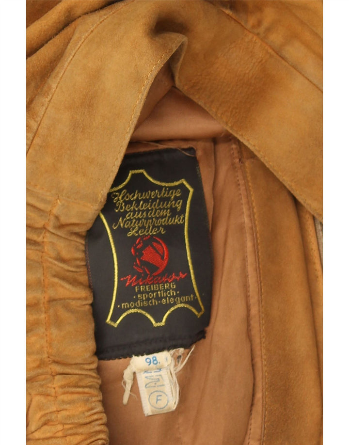 veste en daim homme vintage UK 40 grand cuir marron