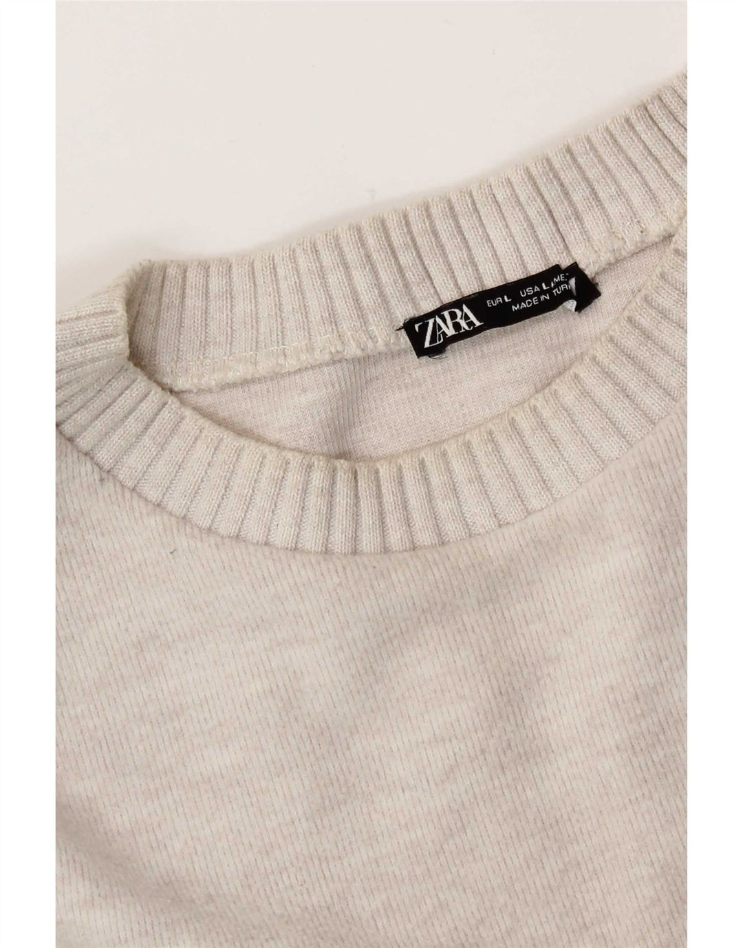 Zara Haut surdimensionné à manches longues pour femme UK 16 Large Blanc cassé