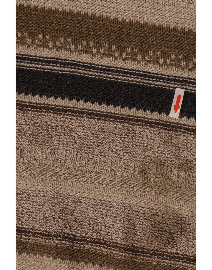 Angelo Litrico Pull Col Bateau Homme Gris Moyen Rayé Coton