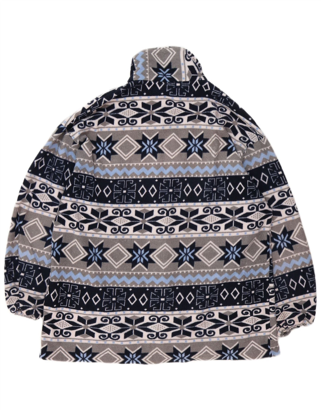 VINTAGE Veste polaire homme UK 40 Grand Gris Fair Isle