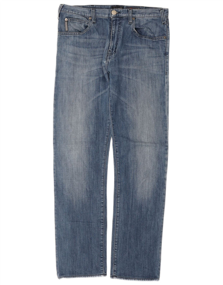 Armani Jeans Jean droit régulier pour homme W33 L31 bleu coton