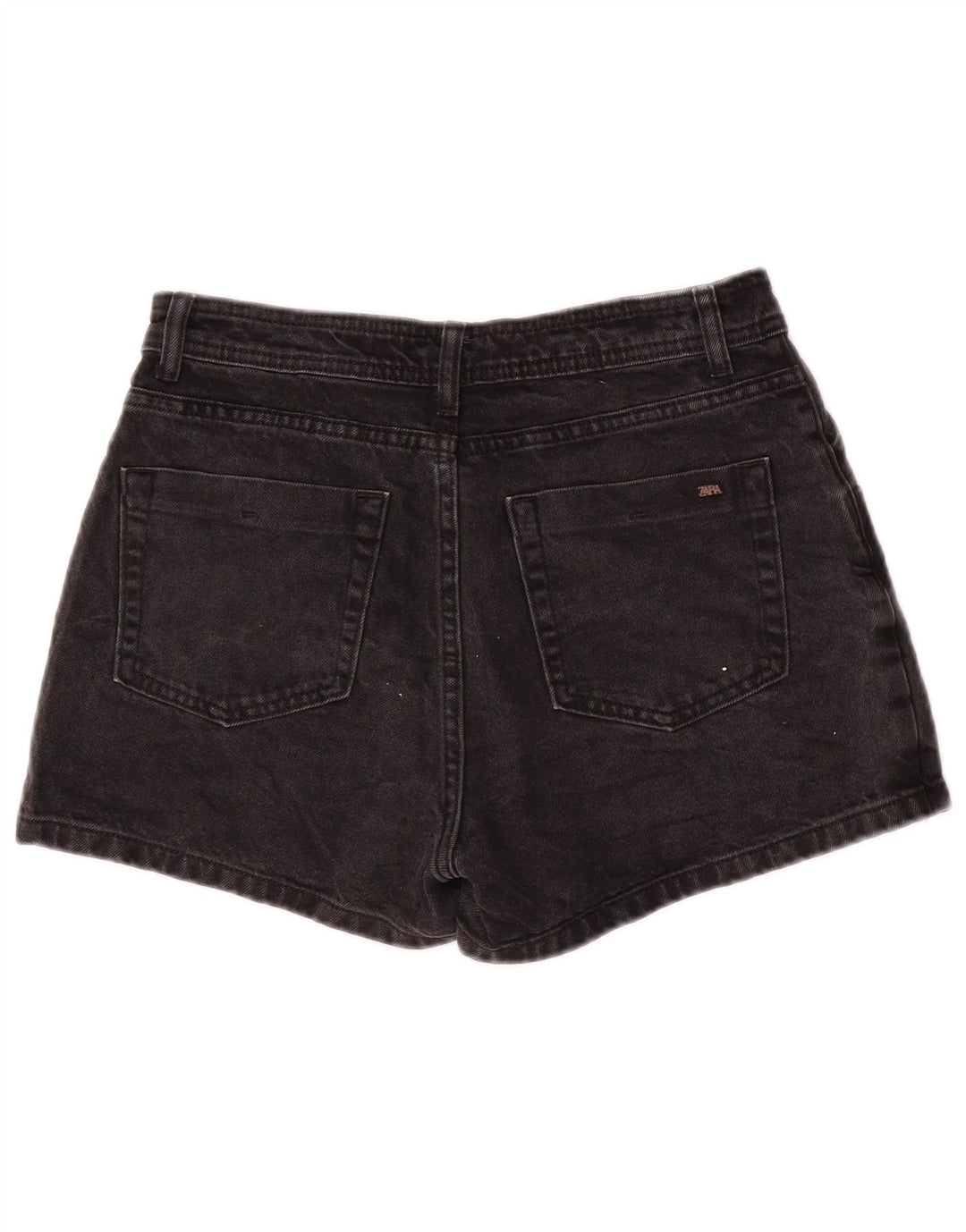Zara Femme Short En Jean Moyen W28 Coton Noir