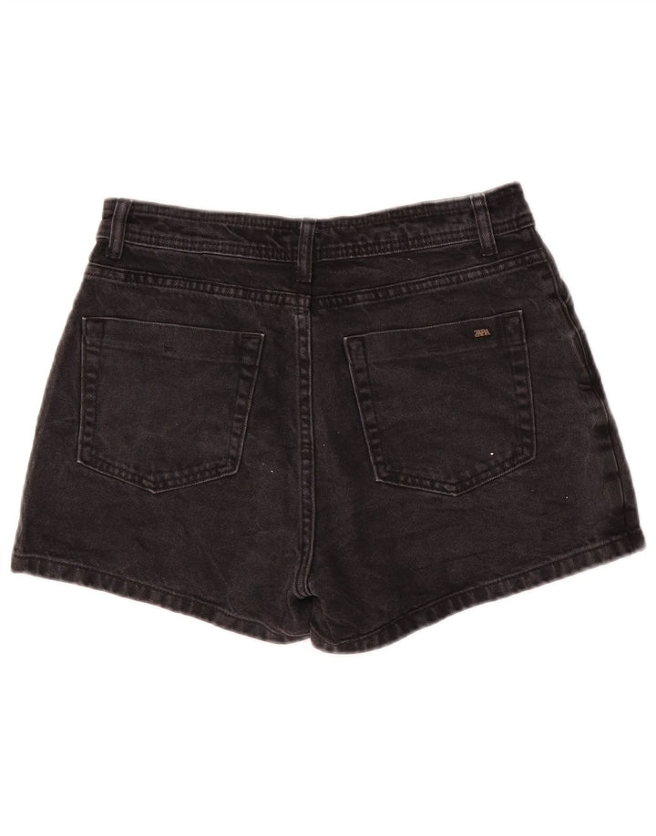 Zara Femme Short En Jean Moyen W28 Coton Noir