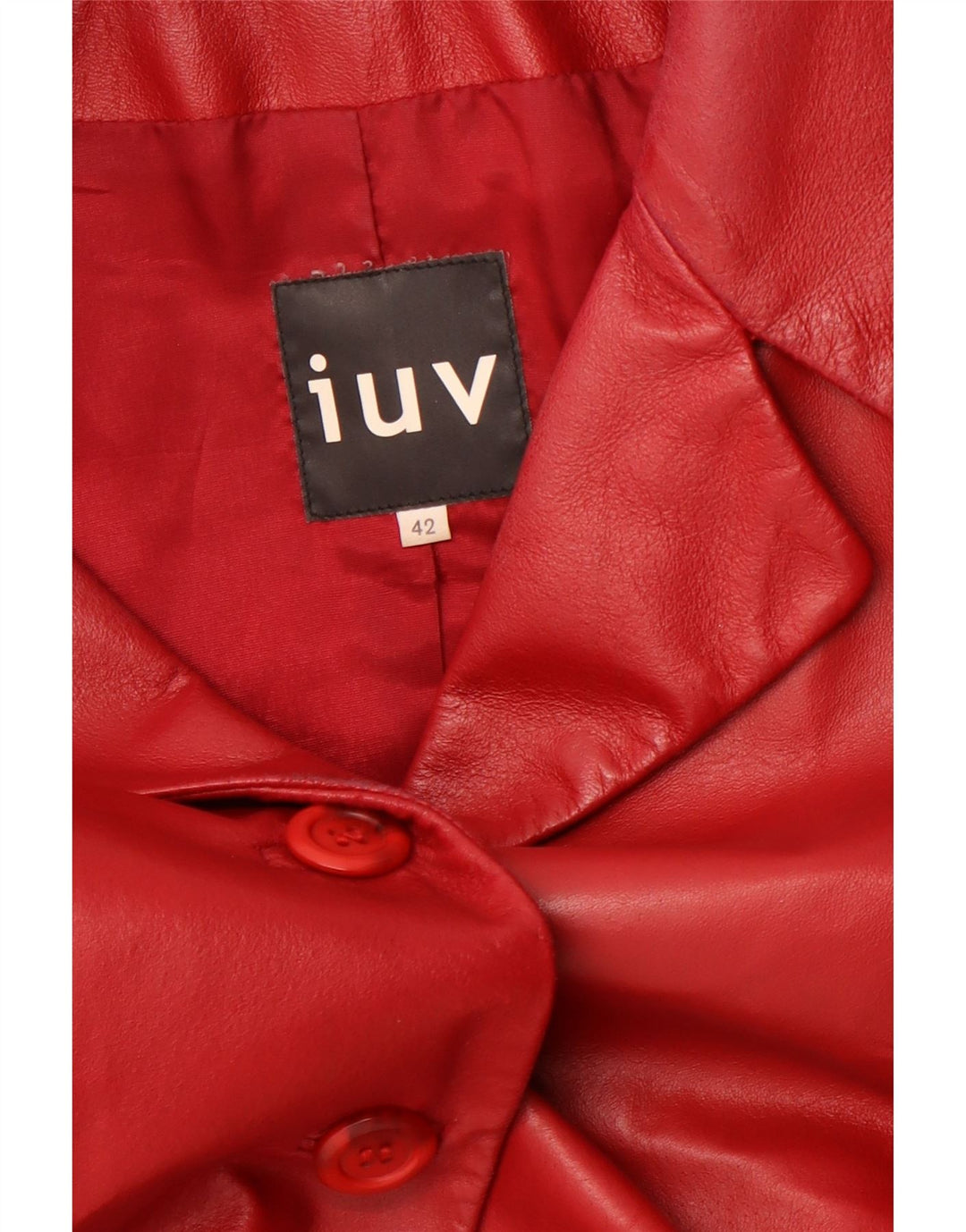 Veste en cuir femme VINTAGE IT 42 cuir rouge moyen