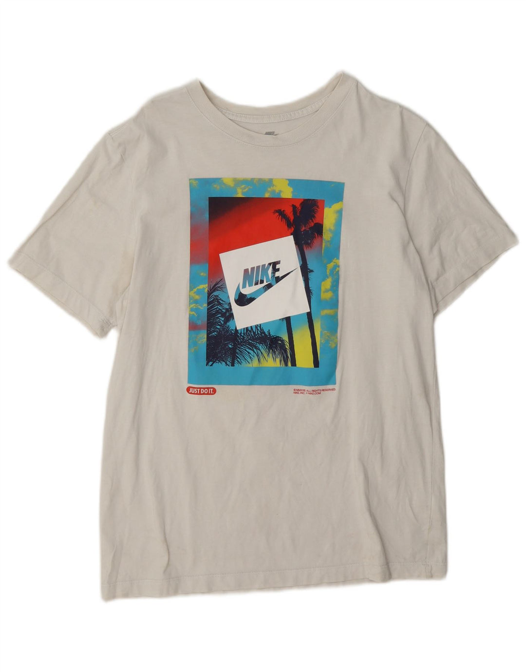 Nike T-shirt graphique pour homme en coton blanc moyen