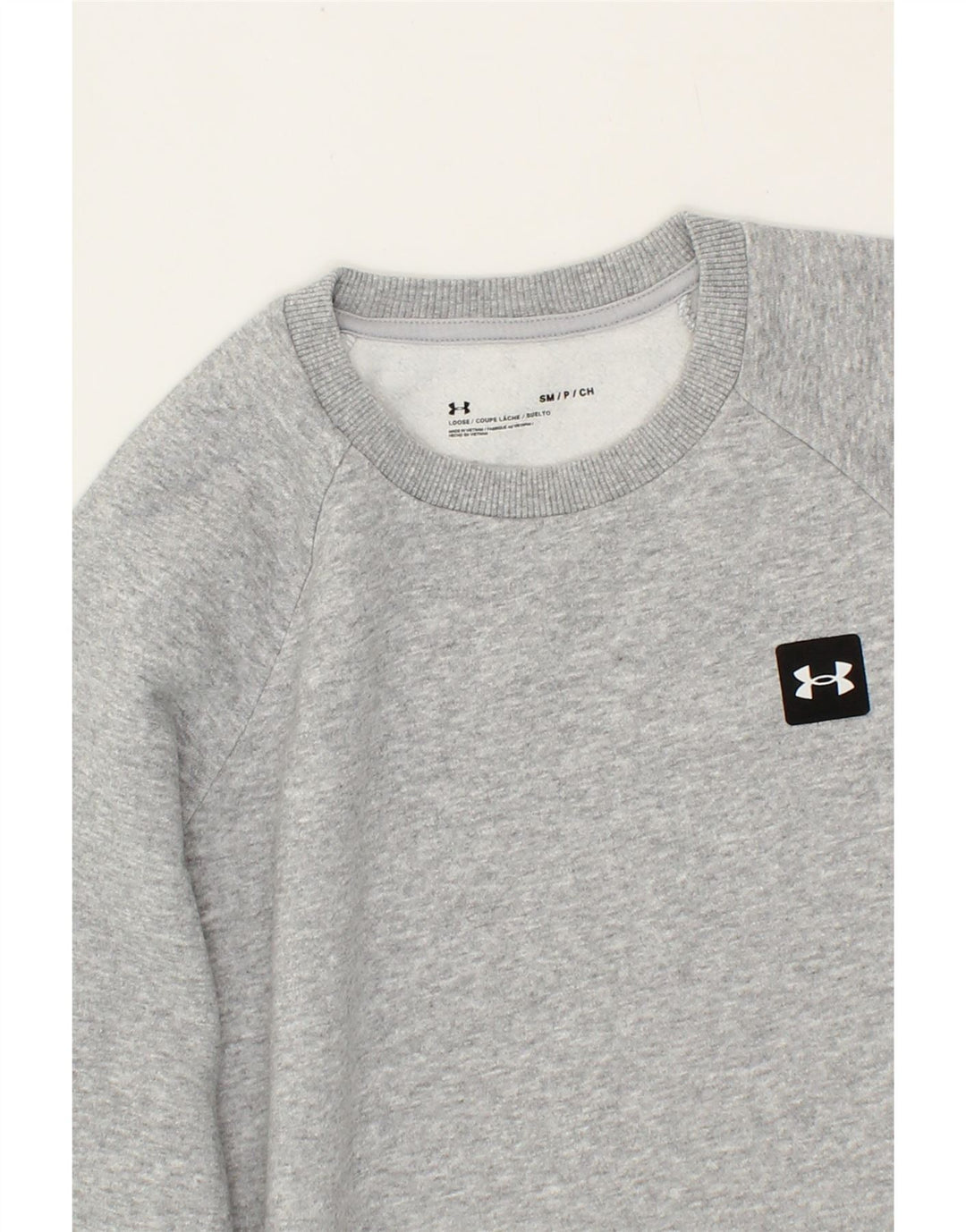 UNDER ARMOUR Mens Sweatshirt Jumper Small Grey Cotton Vintage Under Armour and Second-Hand Under Armour from Messina Hembry 