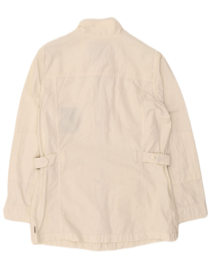 Geox Veste utilitaire Respira pour femme UK 12 Medium Off White Coton