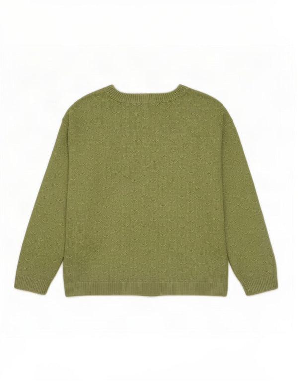 Fat Face Pull surdimensionné à col rond pour femme Vert moyen UK 12