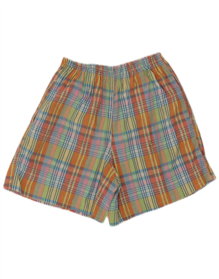Benetton Short Taille Haute Femme W28 Carreau Multicolore Moyen