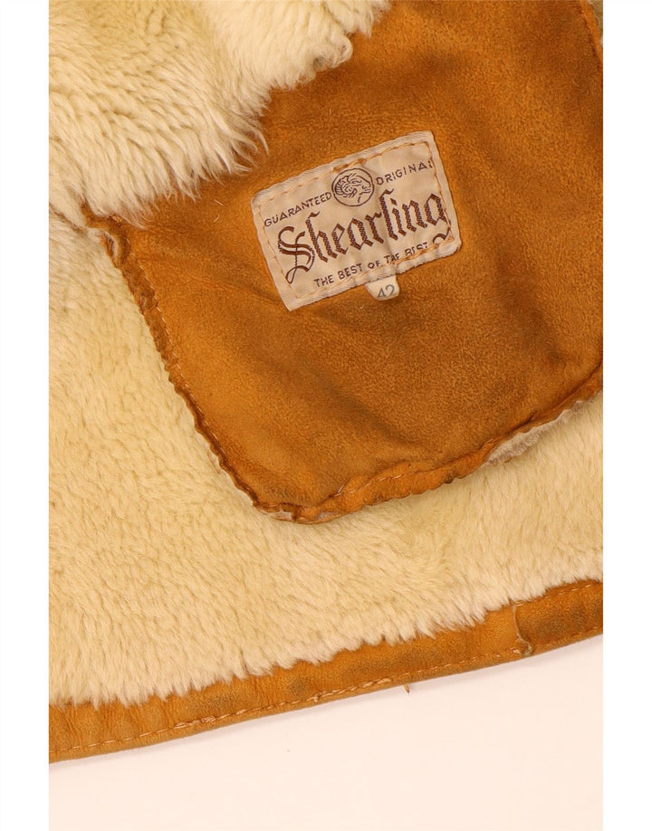 veste en peau de mouton surdimensionnée vintage pour femme IT 42 Shearling brun moyen