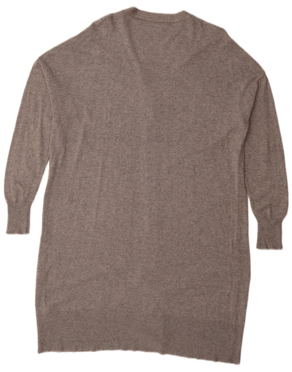 Zara Cardigan long surdimensionné pour femme UK 14 Gris moyen moucheté