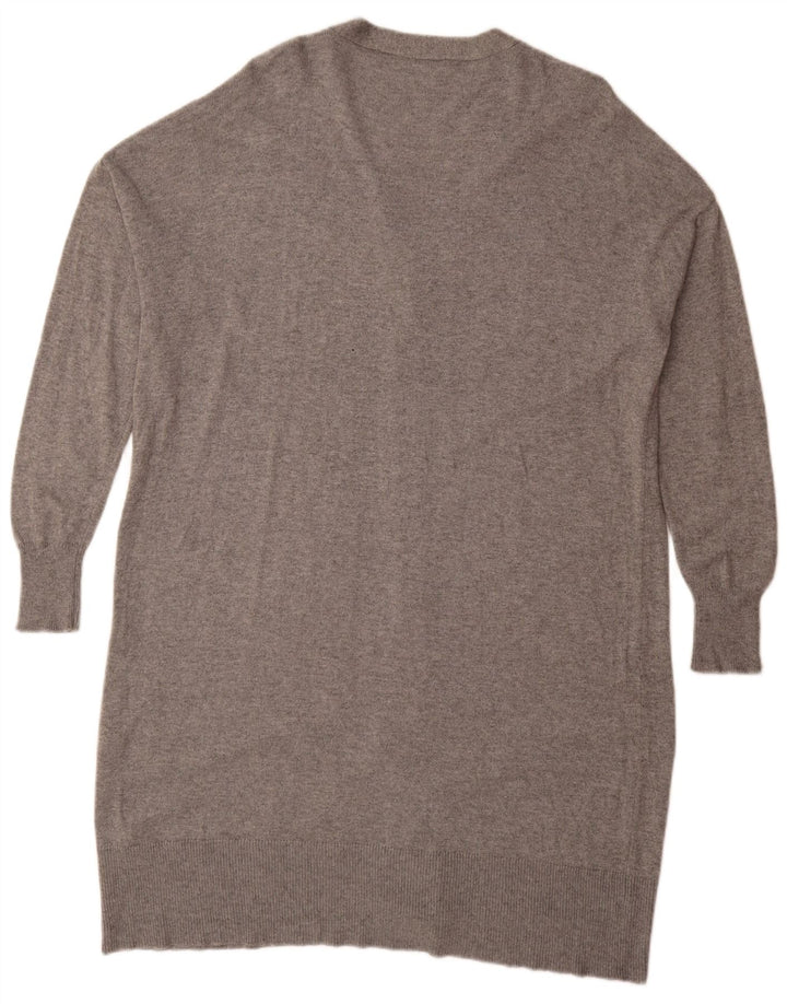 Zara Cardigan long surdimensionné pour femme UK 14 Gris moyen moucheté