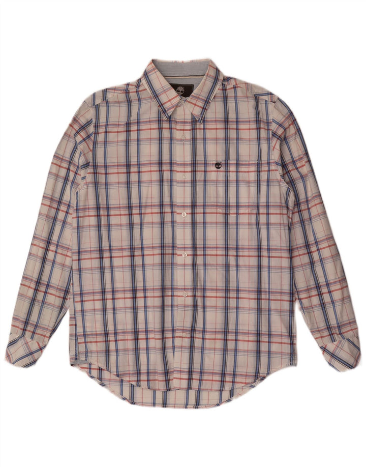 Timberland Chemise Regular Fit Homme Blanc Moyen à Carreaux Coton