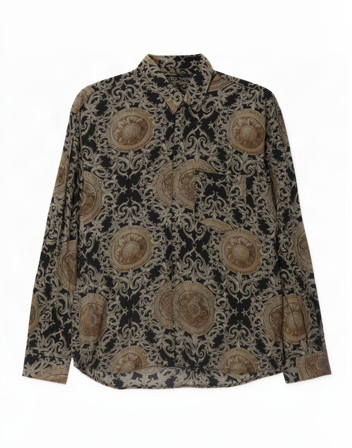 Chemise homme vintage Grand Paisley Noir