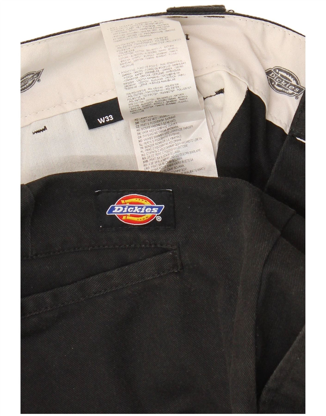 Dickies Short chino coupe slim W33 pour homme, grand noir, polyester