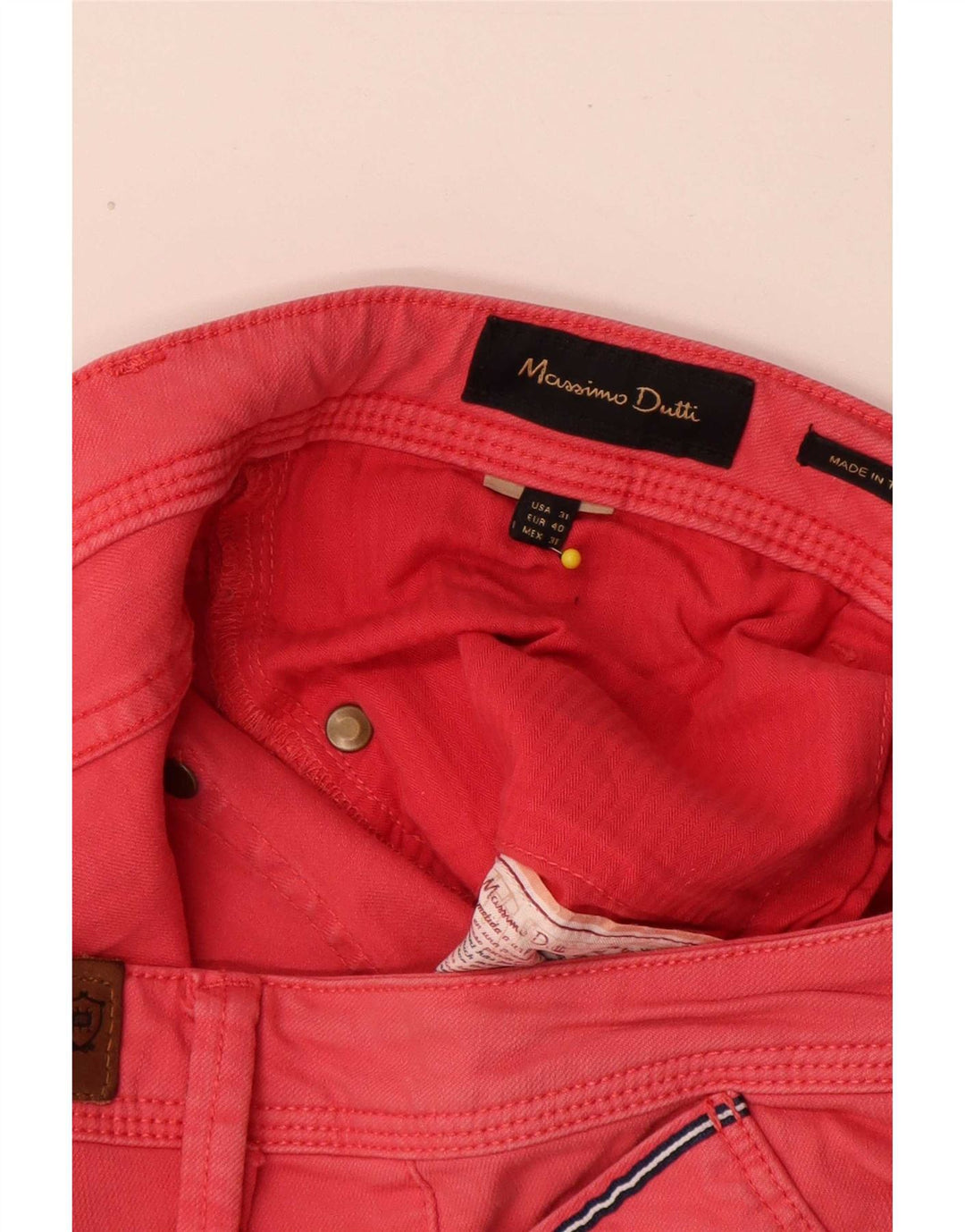 Massimo Dutti Jean slim pour homme EU 40 Medium W31 L30 Rose