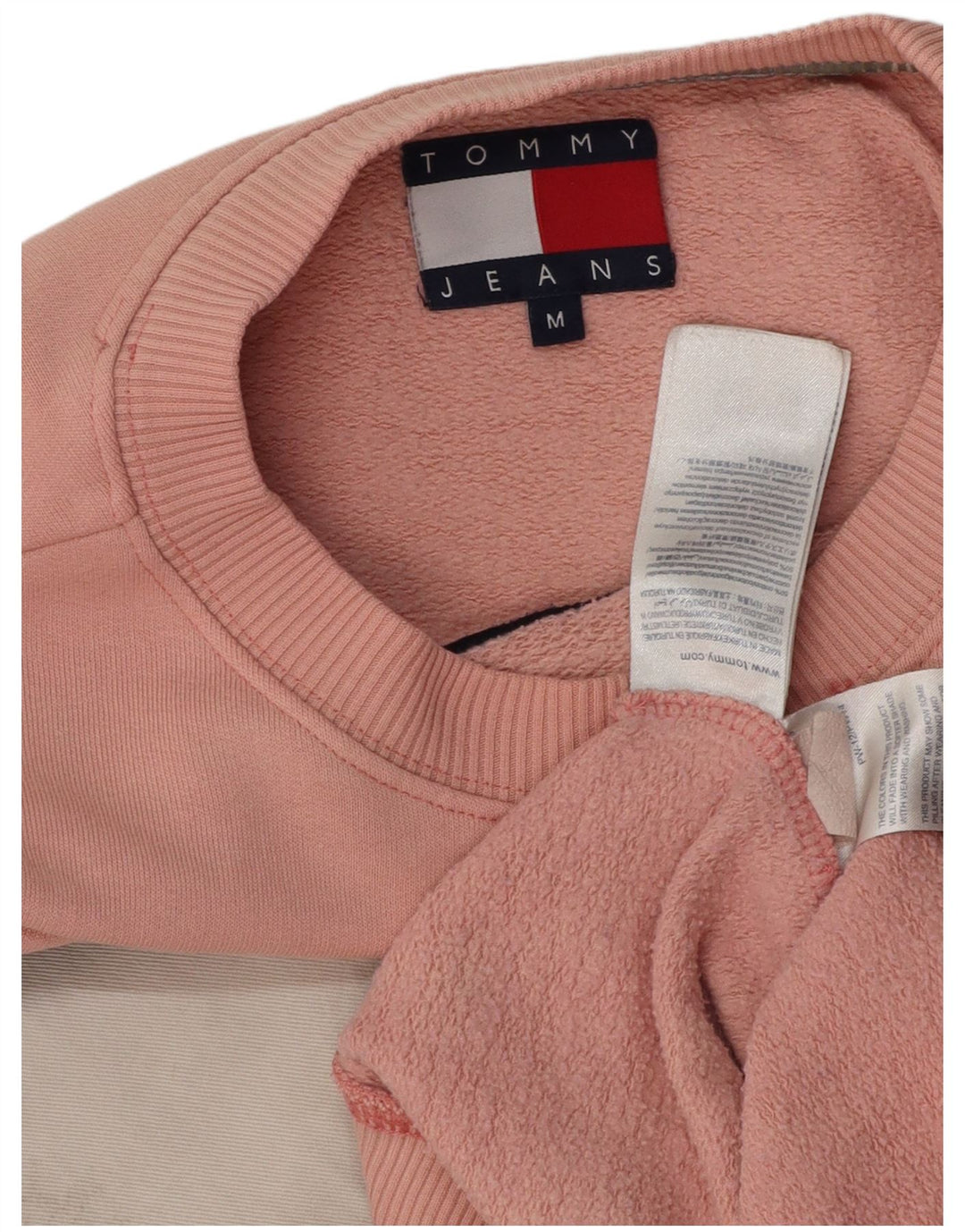 TOMMY HILFIGER Sweat-shirt graphique pour femme UK 14 Coton rose moyen