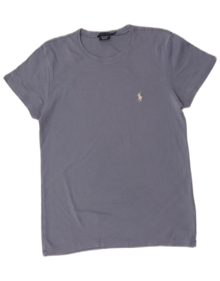 RALPH LAUREN T-Shirt Femme Top UK 18 XL Bleu Coton