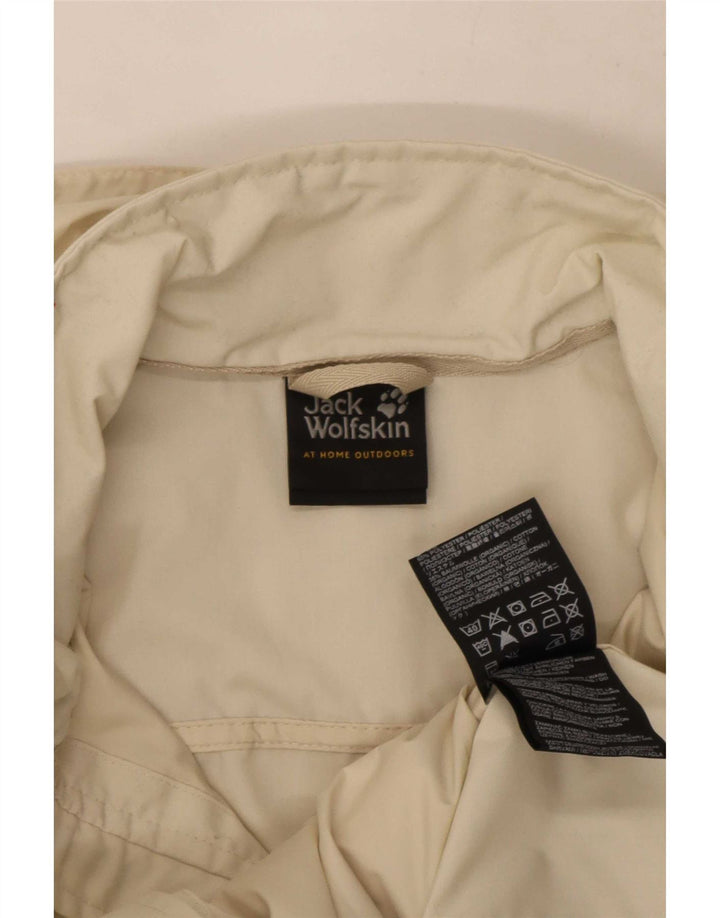 Jack Wolfskin Veste de pluie à capuche pour femme UK 6 XS Polyester blanc cassé