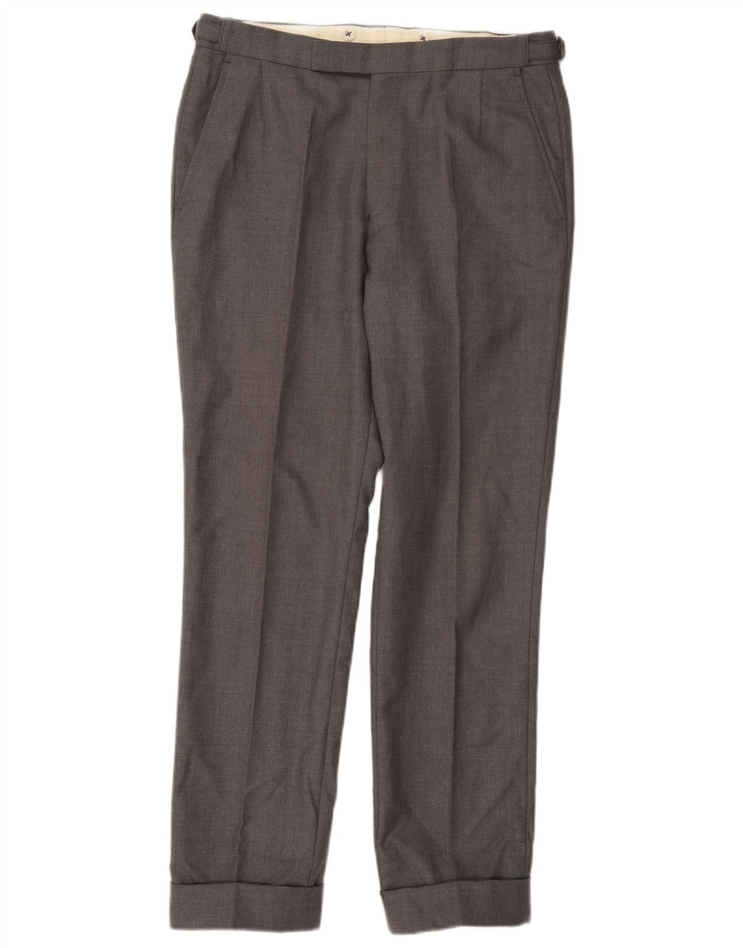 GIEVES & HAWKES Pantalon de Costume Droit Homme W32 L30 Laine Grise
