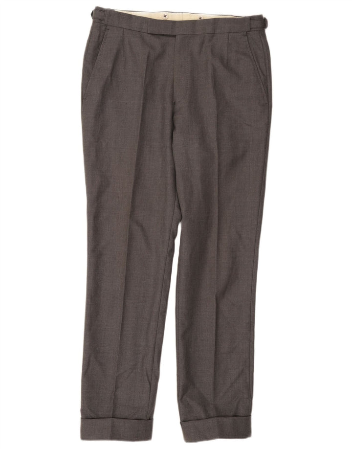 GIEVES & HAWKES Pantalon de Costume Droit Homme W32 L30 Laine Grise