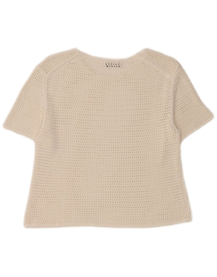 Massimo Dutti Chemisier court au crochet pour femme UK 12 Blanc moyen