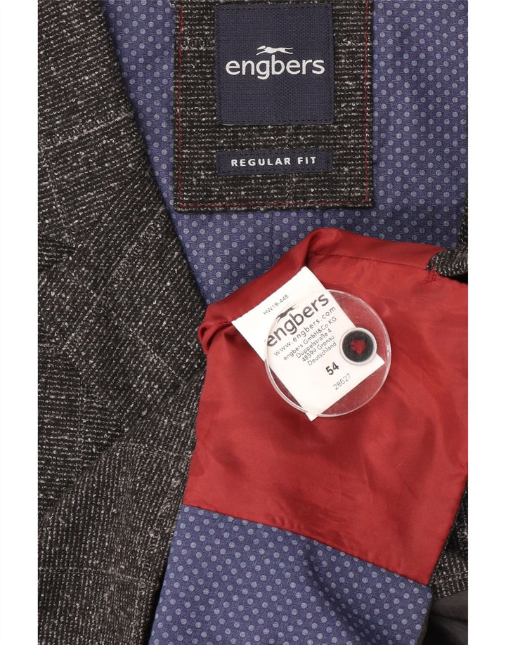 Engbers Gilet coupe classique pour homme IT 54 XL Gris à carreaux Polyester