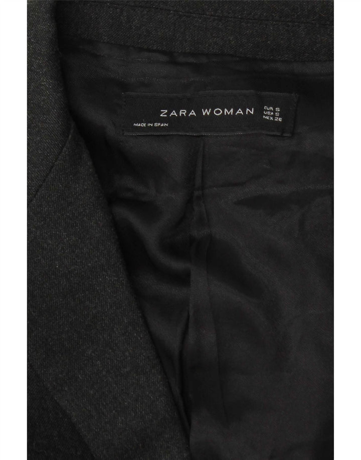 Zara Veste Blazer 2 Boutons Femme UK 10 Petit Gris