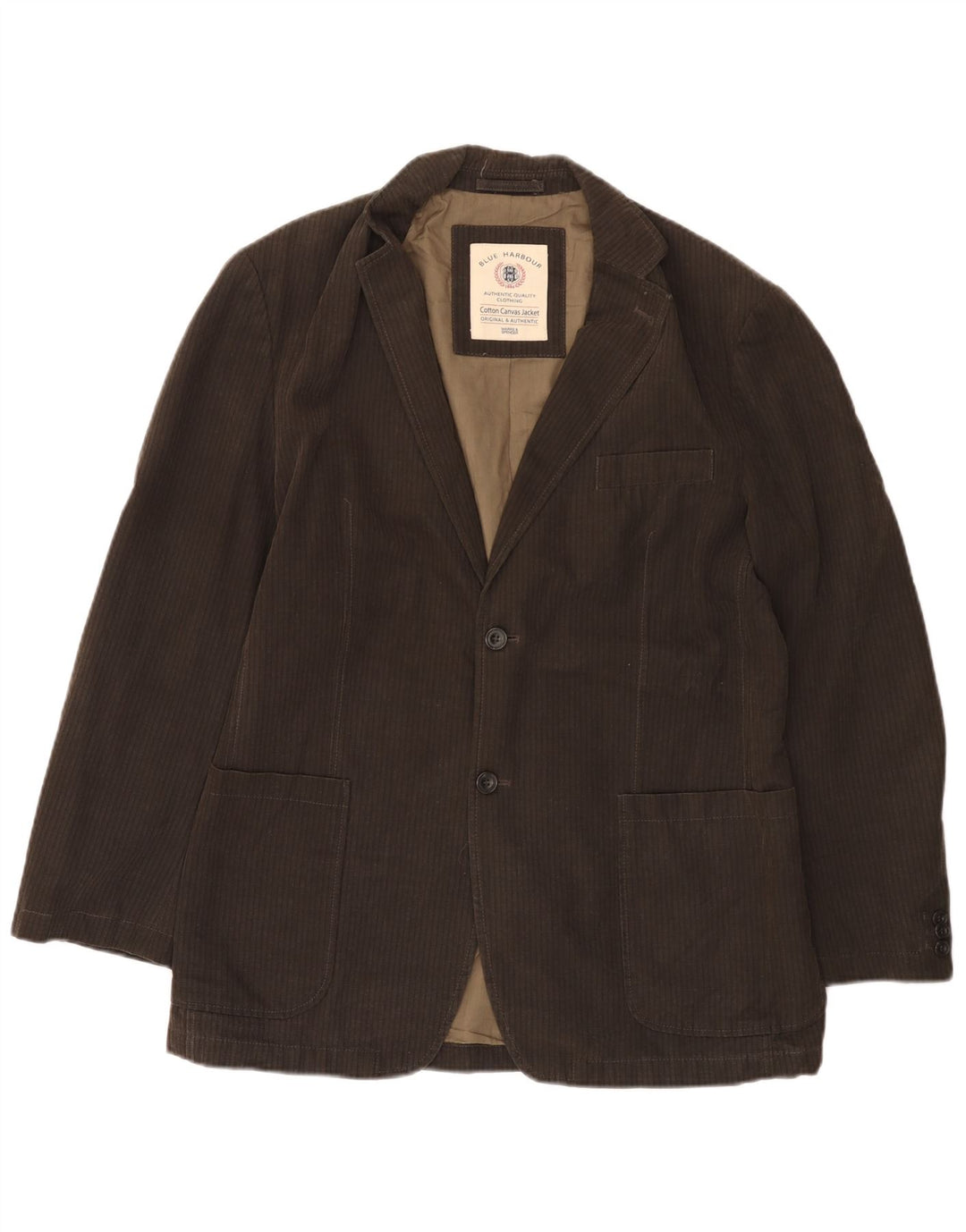 Marks & Spencer Veste blazer à 2 boutons pour homme UK 38 Marron moyen à fines rayures
