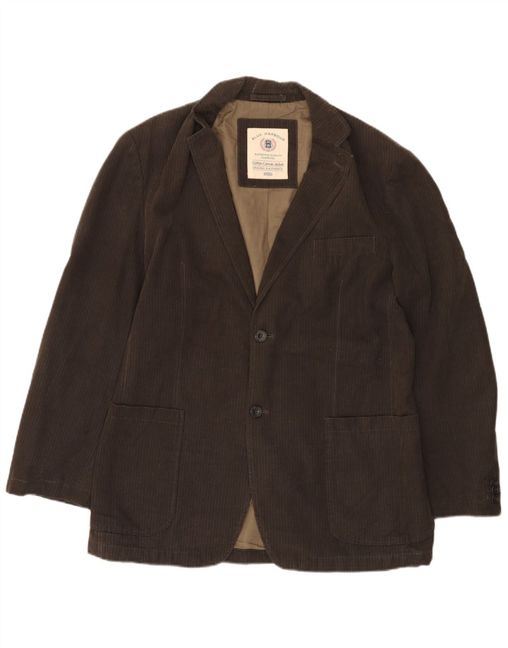 Marks & Spencer Veste blazer à 2 boutons pour homme UK 38 Marron moyen à fines rayures