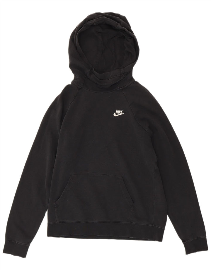 NIKE Pull à capuche pour femme UK 14 en coton noir moyen