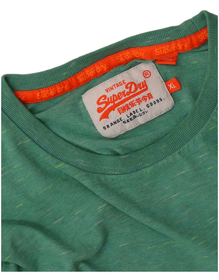 Superdry T-Shirt Top XL Vert Moucheté Homme