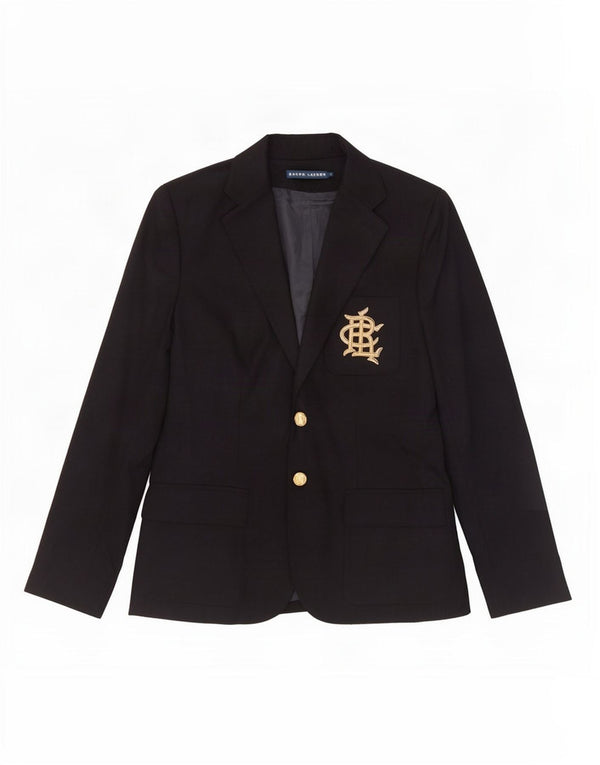 Ralph Lauren Veste blazer à 2 boutons pour femme US 8 en laine bleu marine moyen