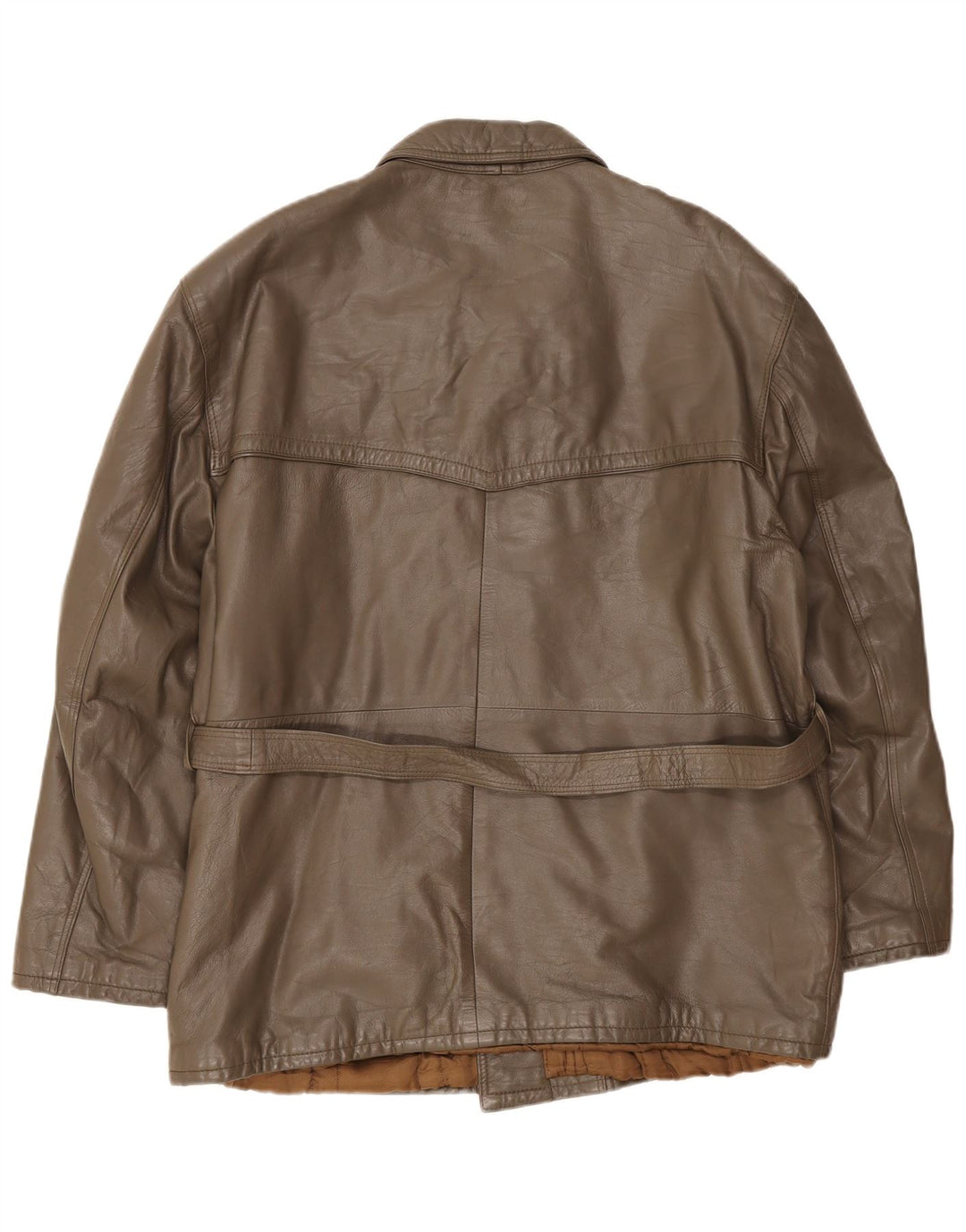 veste en cuir homme vintage IT 54 2XL Marron