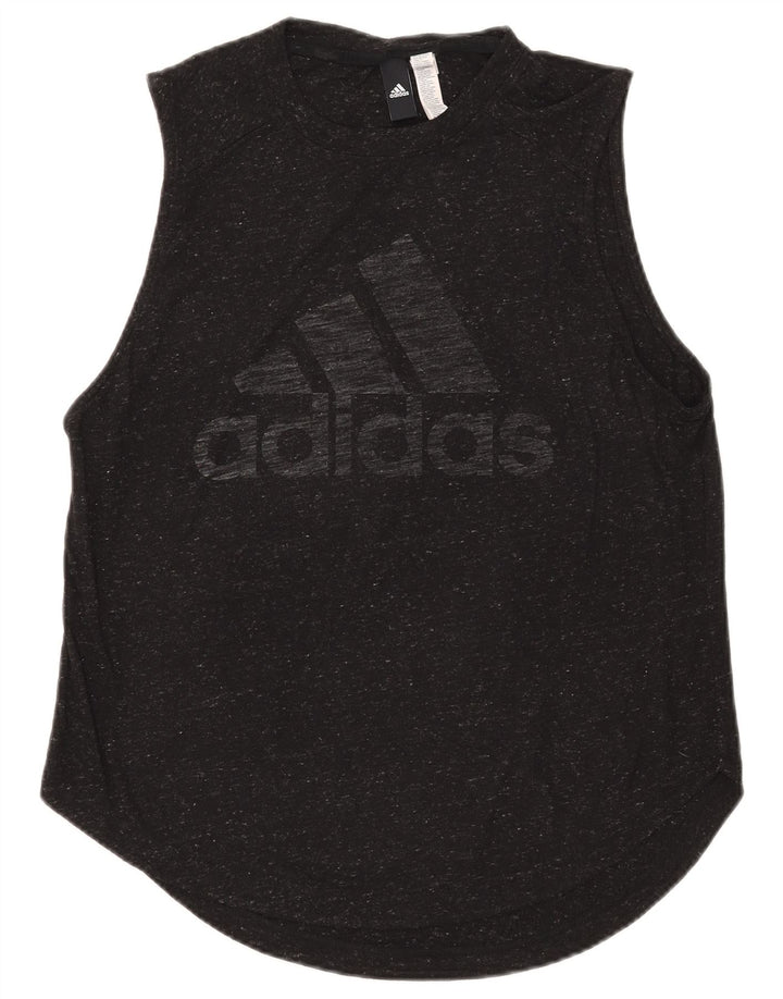 Adidas Débardeur Graphique Femme UK 12/14 Moyen Noir Moucheté