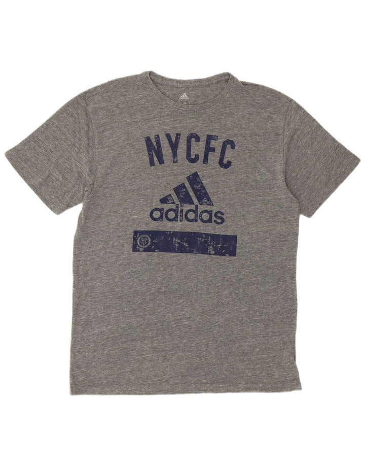 Adidas Mens New York City Graphic T-Shirt Top Large Gris Polyester