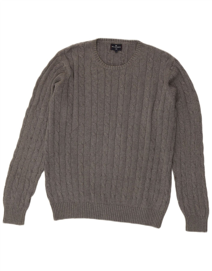 Marks & Spencer Pull à col rond bleu Harbour pour homme, grand gris