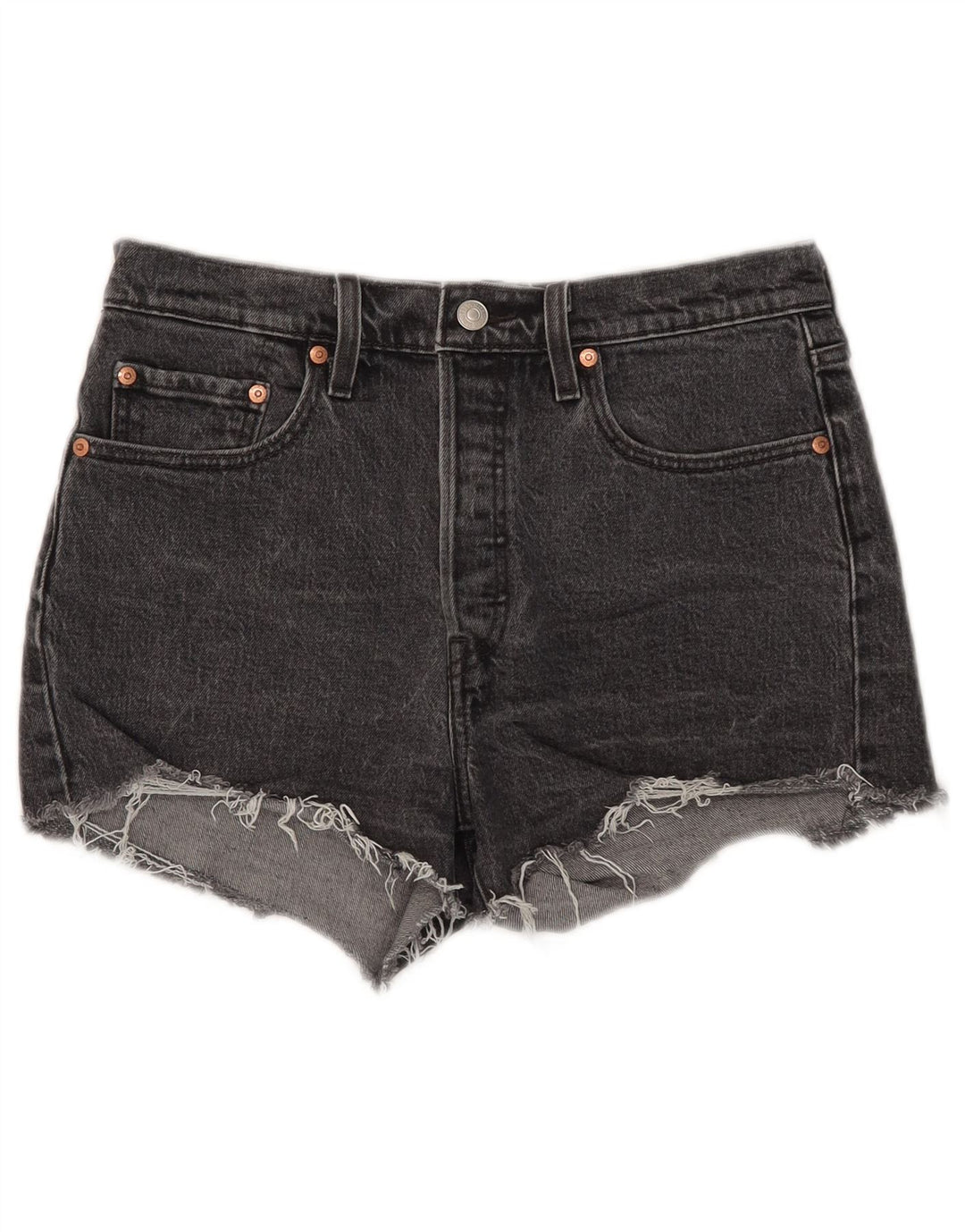 Levi's Short en Jean 501 Femme W28 Noir Moyen Coton