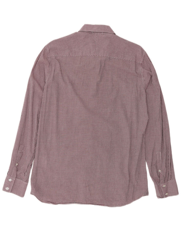 Dkny Chemise homme en coton vichy bordeaux moyen