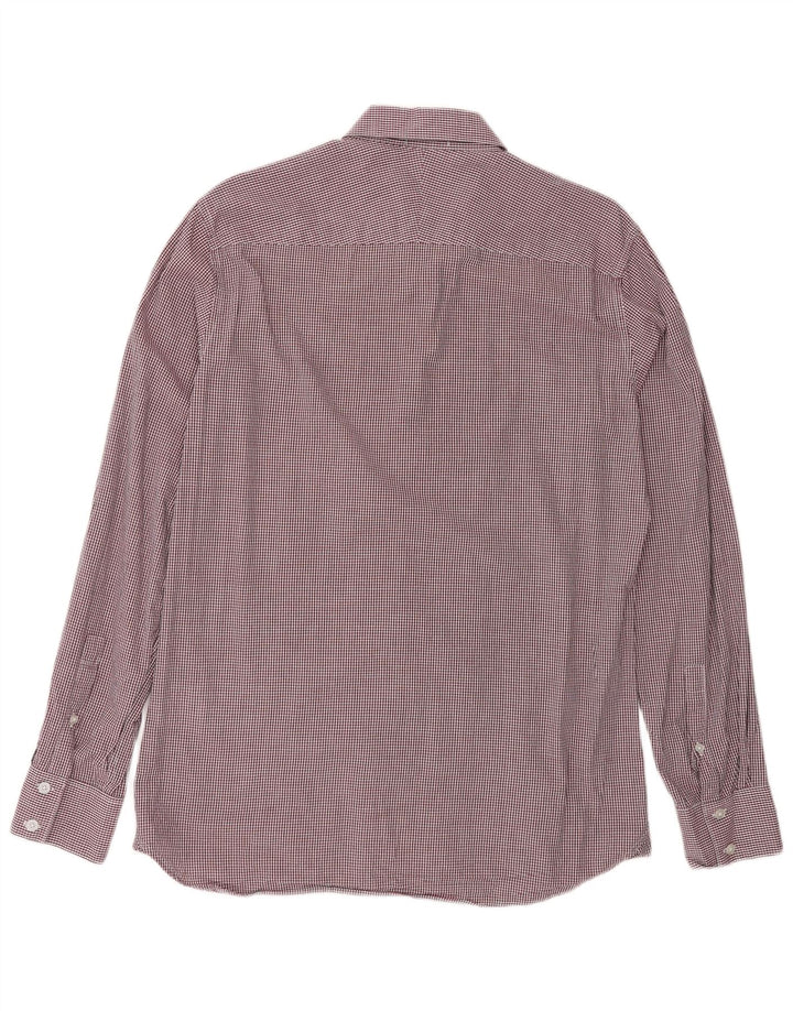 Dkny Chemise homme en coton vichy bordeaux moyen