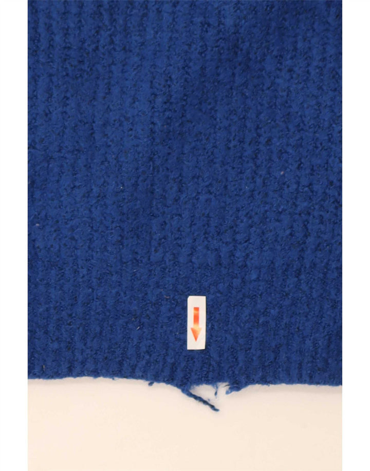 Zara Pull surdimensionné à col roulé pour femme UK 10 Petit Acrylique Bleu