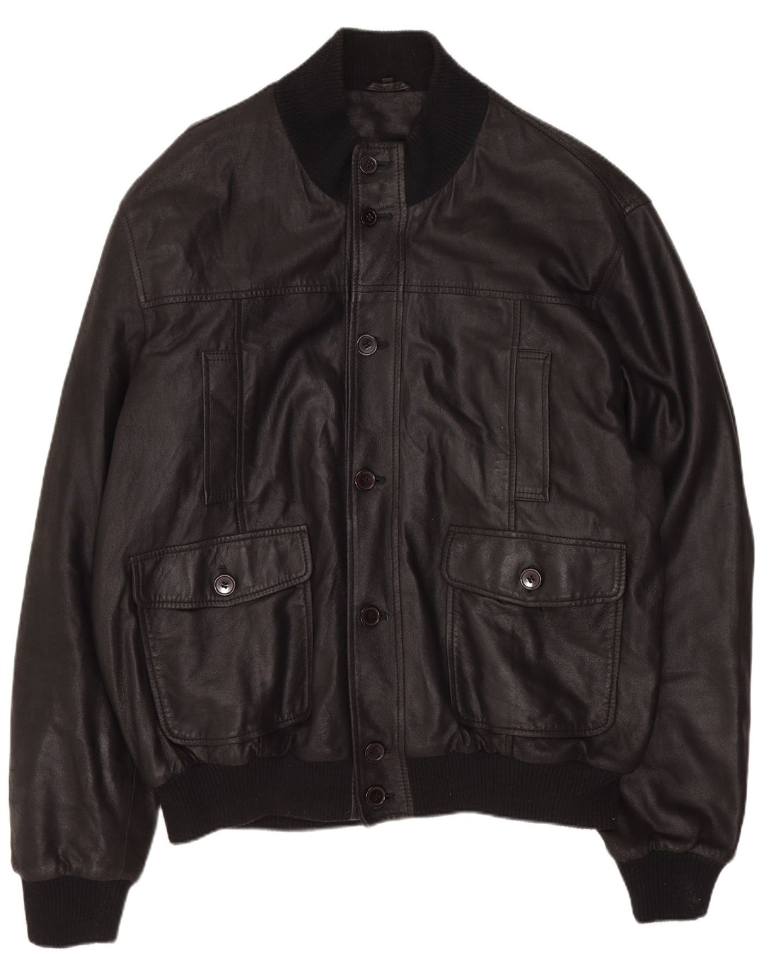 veste en cuir homme vintage UK 42 XL Noir