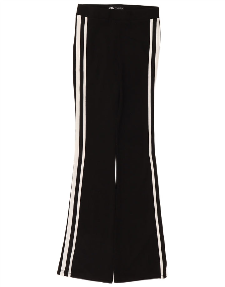 Zara Femme Pantalon De Survêtement Flare Polyamide Noir Moyen |